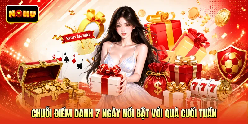Chuỗi điểm danh 7 ngày nổi bật với quà cuối tuần